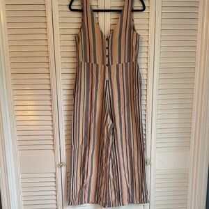 Striped Sleeveless Wide-Leg Jumpsuit - Urban Outfitters